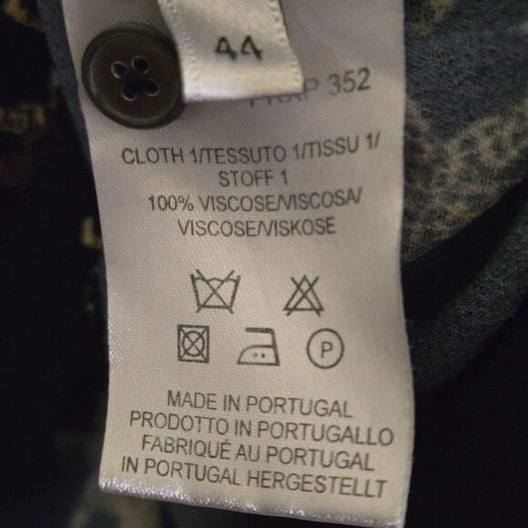 Paul Smith Navy Leopard Novelty Print Button Down Blouse Size M - Picture 6 of 6